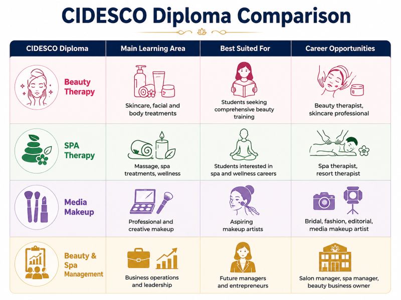 Types of CIDESCO Course in Nepal | ISAS Beauty School